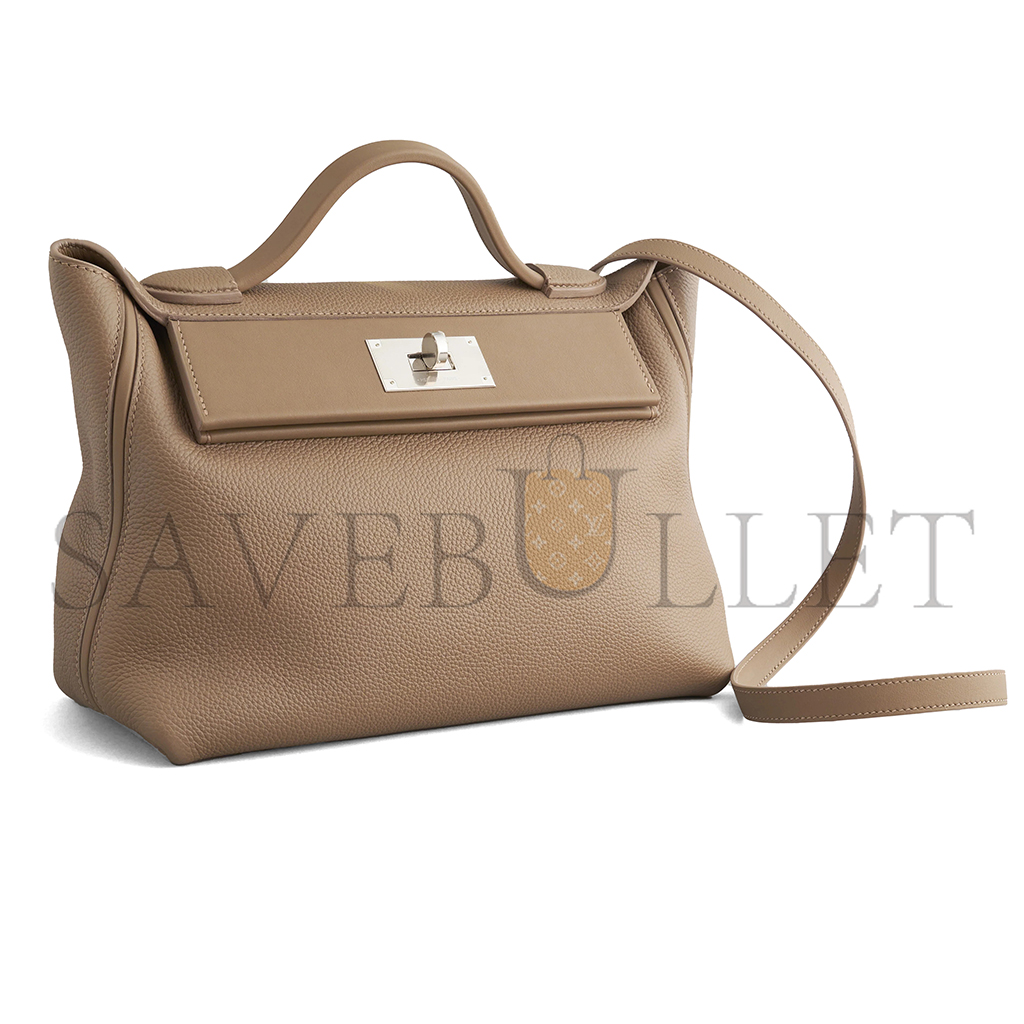 H**mes master 24/24 29 clemence beige de weimar palladium hardware h075241cpat (29*24*15cm)